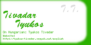 tivadar tyukos business card